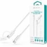 Devia Smart Series 60W+27W PD Type-C/Type-C + Lightning adat- és töltőkábel 1.2m- fehér fotó