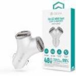 Devia Smart Series 48W PD+QC autós gyorstöltő 2xUSB+2xType-C - ezüst fotó