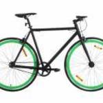 vidaXL fekete és zöld örökhajtós kerékpár 700c 55 cm fotó