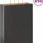 vidaXL 50 db fekete papírzacskók fogantyúkkal 32x12x42 cm fotó