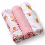 BABYONO Bambusz pelenkák 3 db - vintage rózsaszín fotó