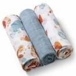 BABYONO Muszlin pelenka Super soft 3 db - kék fotó