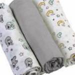 BABYONO Muszlin pelenka - Super soft 3 db -szürke fotó