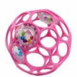 OBALL játék RATTLE 10cm dark pink 0hó+ fotó