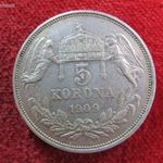 FERENC JÓZSEF 5 KORONA 1909 KB EZÜST: 24g nsz+ fotó