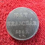 SZABADSÁGHARC 6 KRAJCÁR 1849 NB EZÜST: 2, 2g nsz fotó