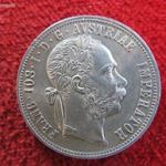 FERENC JÓZSEF 1 FLORIN 1878 EZÜST: 12, 3g AUNC fotó