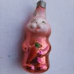 régi retro Karácsonyfa nyuszi állat figurás üveg dísz Fenyődísz fotó