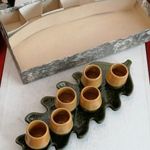 PÁLINKÁS KERÁMIA KÉSZLET GYÁRI DOBOZBAN fotó