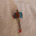 TIBETI TÜRKIZ-KORALL BERAKÁSOS IMA MALOM 3.5 CM MINI NYAKLÁNC MEDÁL fotó