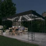 antracitszürke pavilon LED fényfüzérrel 3 x 4 m fotó