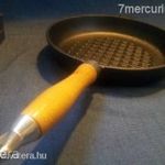 ÖNTÖTTVAS SERPENYŐ 24CM BORDÁZOTT FANYELŰ ! LESZEDHETŐ NYÉLLEL! GRILL ÖNTÖTT VAS SZELETSÜTŐ ÚJ fotó