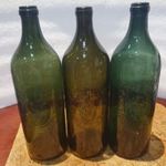 Retro dombornyomott rövdnyakú borosüveg BB Budafoki 1l szép állapotban 3db fotó
