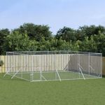 ezüstszínű kültéri horganyzott acél kutyakennel 6x6x2 m fotó