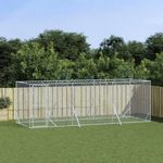 ezüstszínű kültéri horganyzott acél kutyakennel 6x2x2 m fotó