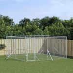 ezüstszínű kültéri horganyzott acél kutyakennel 4x4x2 m fotó