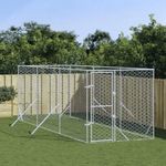 ezüstszínű kültéri horganyzott acél kutyakennel 2x6x2 m fotó