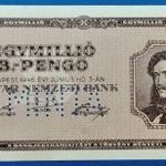 1946 -os hajtatlan UNC Egymillió B.-Pengő bankó MINTA perforációval!!!(L2182) fotó