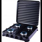 Brock GS 2004 BK, 4 zónás, Standart LPG (G30, G31), Öntöttvas, Fekete, Hordozható gáztűzhely (GS ... fotó