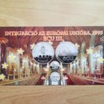 MNB érme ismertető, prospektus - 1000 Ft 1995 Integráció az Eu-i Únióba ECU III. Parlament fotó
