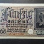 Németország horogkeresztes 50 Márka 1940-45 1 gyenge hajtás #881 (BK49) fotó