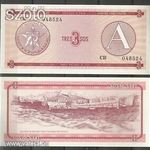 Kuba 3 Pesos "A" külföldieknek bankjegy (UNC) 1985 fotó