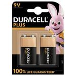 Duracell Plus-9V B2 9V-os elem Alkáli mangán 9 V 2 db fotó