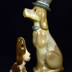 2 DB MÁZAS PORCELÁN KUTYA FIGURA EGYBEN X fotó