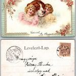 Gyermekek kutyával. 1900 képeslap, képeslevelezőlap fotó