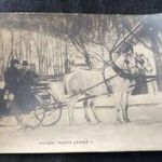 1908 HABSBURG FERENC JÓZSEF CSÁSZÁR MAGYAR KIRÁLY LOVAS SZÁNKÓ EREDETI KORABELI FOTÓ - LAP KÉP fotó