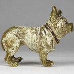 1L352 Antik angol buldog festett színezett bécsi bronz szobor 7.3 cm fotó