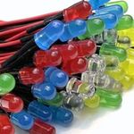 LED 12V 5mm kék led előtétellenállással és 20 cm kábellel ledes világítás lámpa fotó