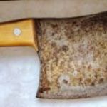 Régi bárd masszív vaskos darab 1.2 kg 8 mm anyagvastagság szintetikus markolat! fotó