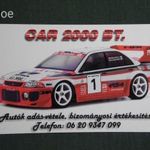 Kártyanaptár, Car 2000 autókereskedés, Cegléd, Mitsubishi Rally versenyautó, 2002 fotó