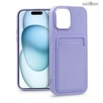 Apple iPhone 15, Card Case Telefontok, Szilikon, Bankkártyatartó zseb, Lila fotó