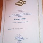 VONAT VEZETŐ DÍCSÉRET MAGYAR ÁLLAMVASÚTAK 1977 fotó