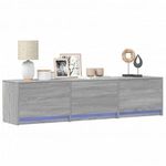 szürke sonoma színű szerelt fa TV-szekrény LED-del 165x34x40 cm fotó