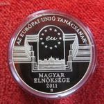 AZ EUROPAI UNIÓ TANÁCSÁNAK MAGYAR ELNÖKSÉGE 3000 FORINT 2011 EZÜST: 10g PP fotó