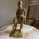 Csodás régi réz bányász szobor (20x8, 2x8, 5 cm) fotó