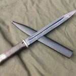 Német II.vh Mauser k98 bajonett számazonos Hörster 1938 gyári kék élezetlen penge bakelit markolatos fotó