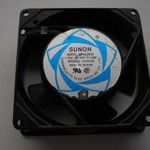 Sunon 115 V AC ventillátor, 90 x 90 x 25 mm, fémházas, használt fotó