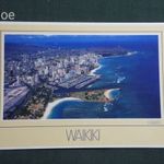 Képeslap, USA, Honolulu Hawaii, Waikiki, Diamond Head vulkán, strand, hotel, városi látkép 1980- fotó