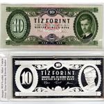 10 forint 1975 bankjegy + 7 uncia ezüst bankjegy. Csak 500 db készült fotó