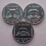 100 Forint SOR 1985 UNC / Nikkel / Természetvédelem / Vadmacska - Vidra - Teknős / 3db / Ritka R! fotó
