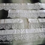 5 db régi horgolt csík polcszél 108 x 21 cm fotó