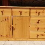 Eladó egy 6 fiókos és polcos fenyő komód. Bútor szép, újszerű állapotú, hibátlan. fotó