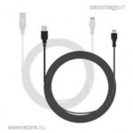 [RAKTÁR] 3m 3 m 3 méter micro USB kábel (fekete - fehér) fotó