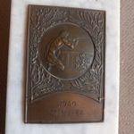 Horthy kori régi lövész plakett díj 1940 Márvány Asztaldísz Levélnehezék fotó