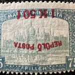 1918 REPÜLŐ POSTA FORDITOTT FELÜLNYOMÁS POSTATISZTA MAGYAR BÉLYEG ** MBK: 300.000FT fotó