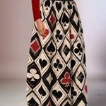 Női 4XL-es nagyméretű kártyamintás elegáns mintás maxiszoknya - ÚJ fotó